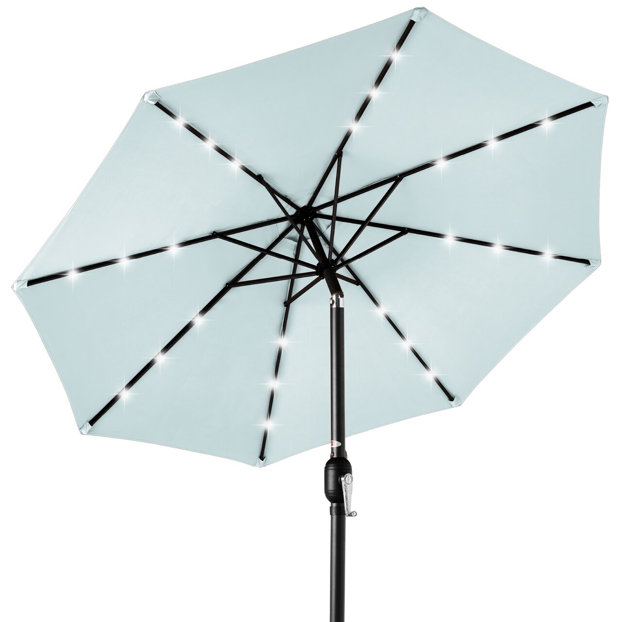 Best Choice Products 10ft Solar LED Lighted Patio Umbrella w/ Tilt Adjustment, UV-Resistant Fabric